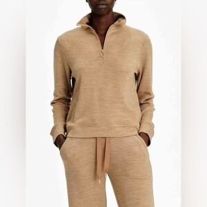 WE‎ NORWEGIANS Tind merino wool half-zip sweatshirt CAMEL Women’s Size XS EUC